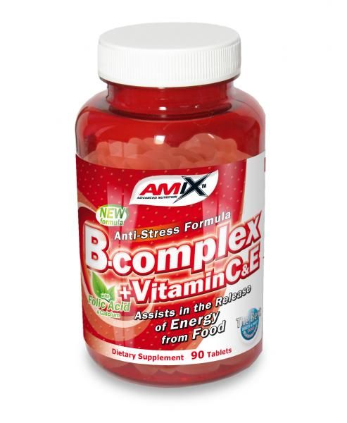 AMIX - B-COMPLEX + VITAMIN C & E - ASSISTS IN THE RELEASE OF ENERGY FROM FOOD - 90 TABLETTA
