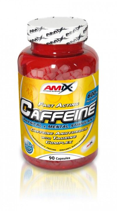 AMIX - FAST ACTING CAFFEINE 600 MG - CAFFEINE ANHYDROUS WITH TAURINE COMPLEX - 90 KAPSZULA