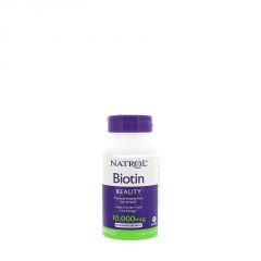 NATROL - BIOTIN 10.000 MCG - PROMOTES HEALTHY HAIR & STRONG NAILS - 100 TABLETTA