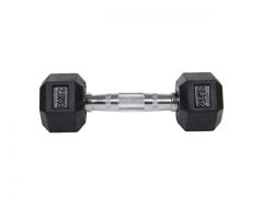360GEARS - RUBBER HEX DUMBBELL - HATSZÖGLETŰ GUMÍROZOTT FEJŰ KÉZISÚLYZÓ - 2,5 KG