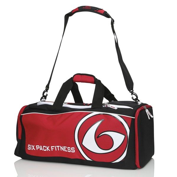 6 PACK FITNESS - PRODIGY COLLECTION VARSITY DUFFLE, BLACK/RED - SPORTTÁSKA, FEKETE/PIROS (NA)