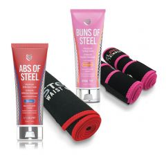 STEELFIT - PRO CONTEST STACK - ABS OF STEEL + BUNS OF STEEL + FOGYASZTÓ ÖV + COMB FORMÁLÓ ÖV CSOMAG