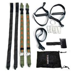 TOORX - PROFESSIONAL DOUBLE FUNCTIONAL SUSPENSION TRAINER - PROFESSZIONÁLIS DUPLA FELFÜGGESZTÉSES EDZŐHEVEDER - FEKETE-ZÖLD-NARANCS