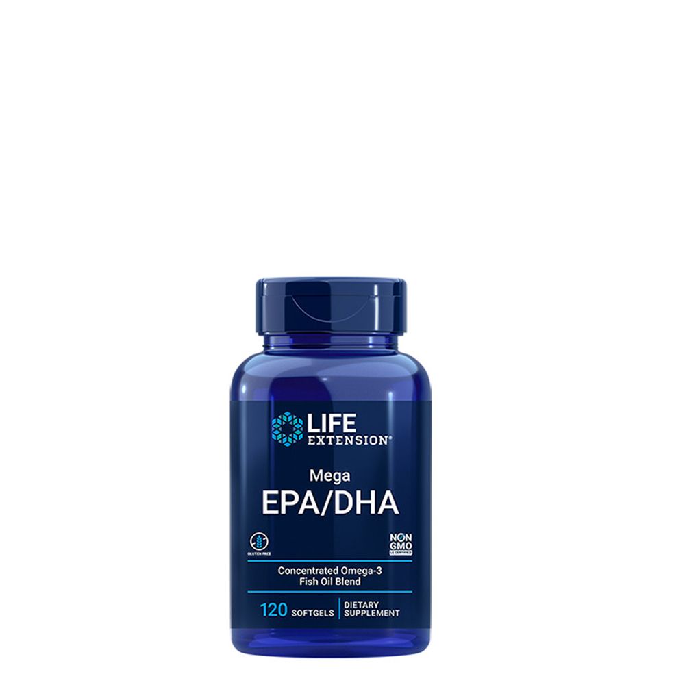 LIFE EXTENSION - MEGA EPA / DHA - CONCENTRATED OMEGA-3 FISH OIL BLEND - 120 GÉLKAPSZULA