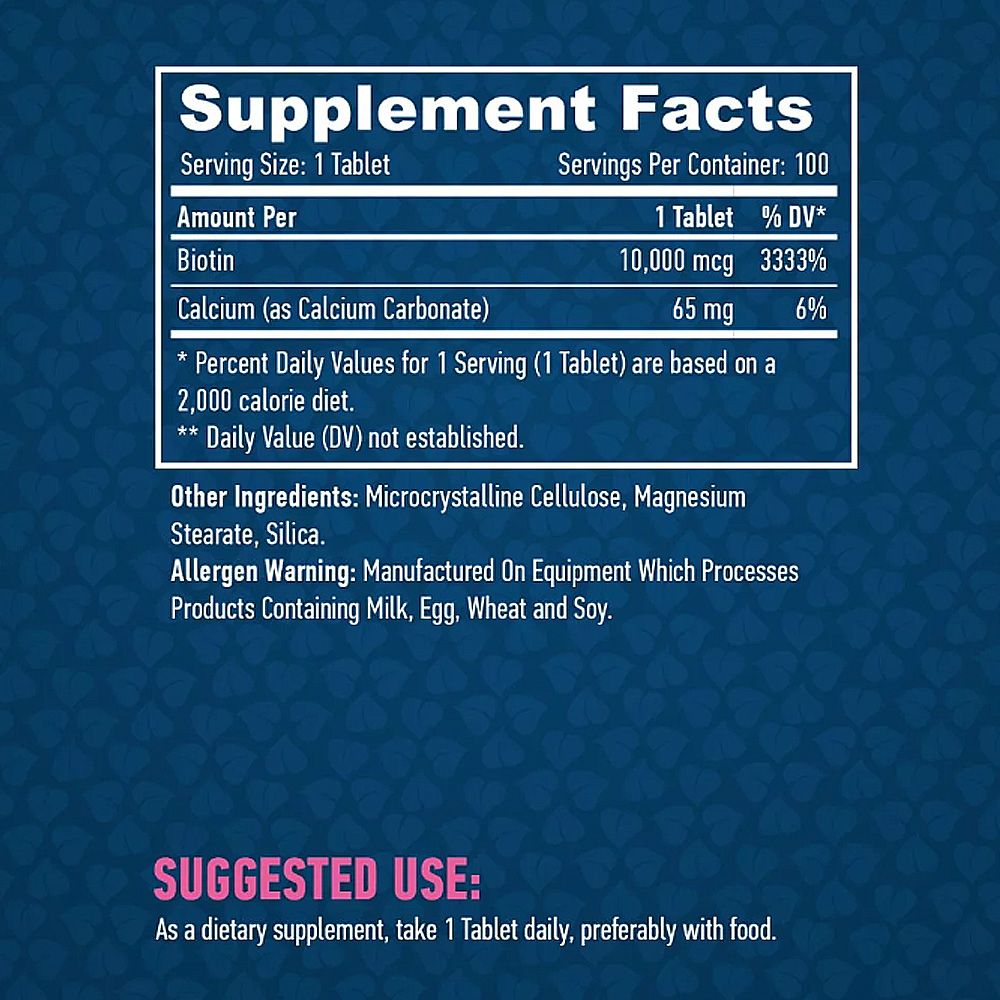 HAYA LABS - BIOTIN MAXIMUM STRENGTH 10,000 MCG - 100 TABLETTA