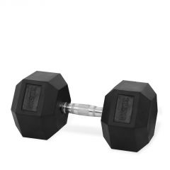 360GEARS - RUBBER HEX DUMBBELL - HATSZÖGLETŰ GUMÍROZOTT FEJŰ KÉZISÚLYZÓ - 32,5 KG