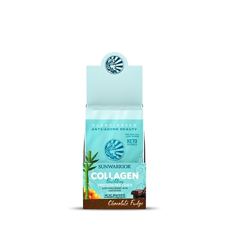 SUNWARRIOR - PLANT BASED COLLAGEN BUILDING PROTEIN PEPTIDES WITH HYALURONIC ACID & BIOTIN - 12x25 G