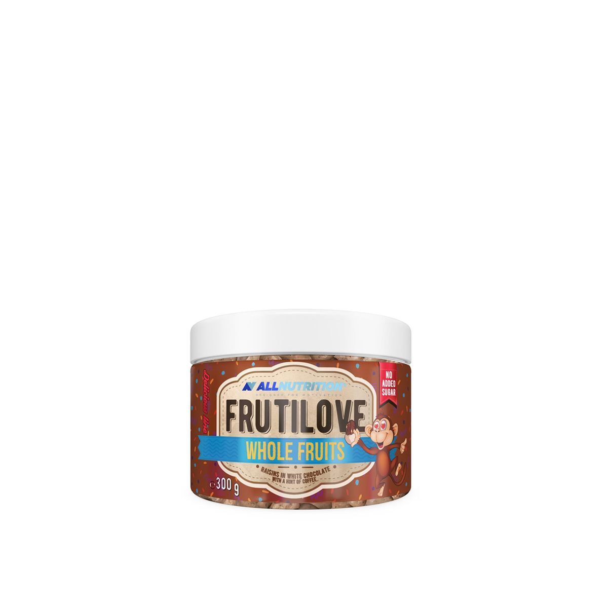 ALLNUTRITION - FRUTILOVE WHOLE FRUITS - RAISINS IN WHITE CHOCOLATE WITH A HINT OF COFFEE - 300 G
