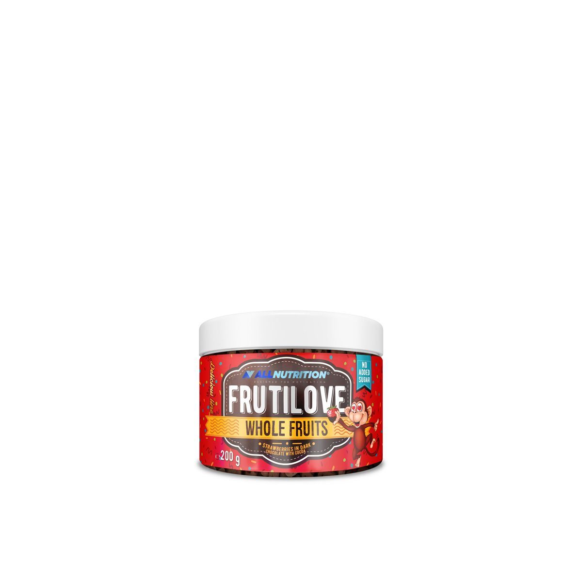 ALLNUTRITION - FRUTILOVE WHOLE FRUITS - STRAWBERRY IN DARK CHOCOLATE WITH STAWBERRY POWDER - 200 G