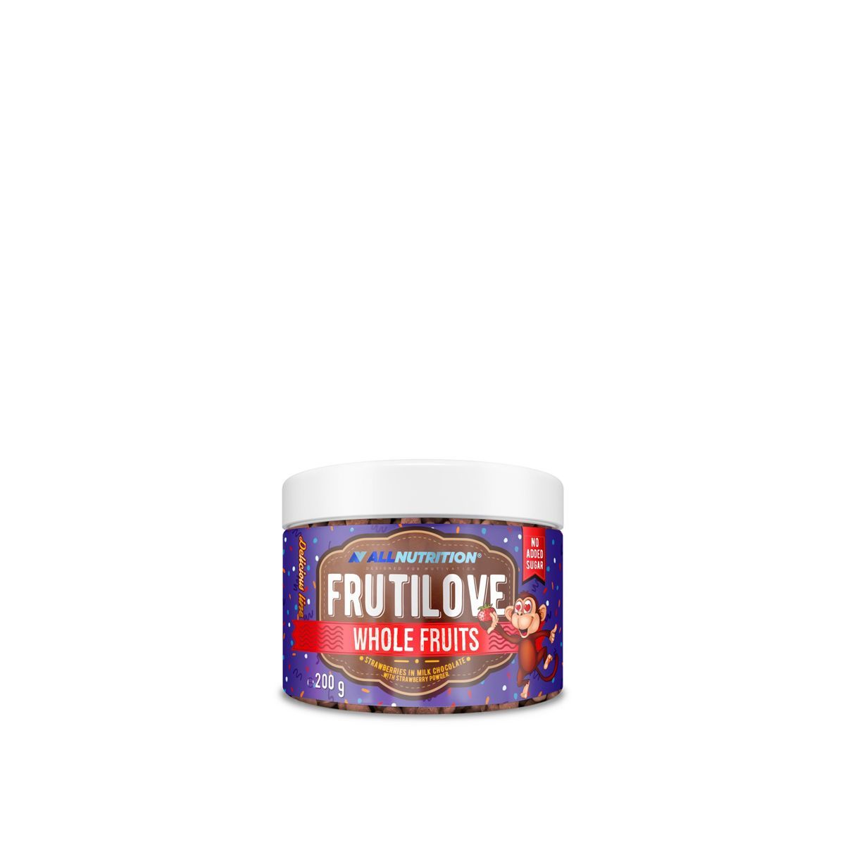 ALLNUTRITION - FRUTILOVE WHOLE FRUITS - STRAWBERRY IN MILK CHOCOLATE WITH STAWBERRY POWDER - 200 G