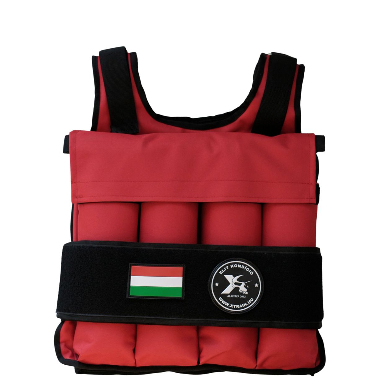 XTRAIN PROFESSIONAL TRAINING - PRO WEIGHTED VEST 3.0 PATCH EDITION - SÚLYMELLÉNY - 20 KG - PIROS/FEKETE