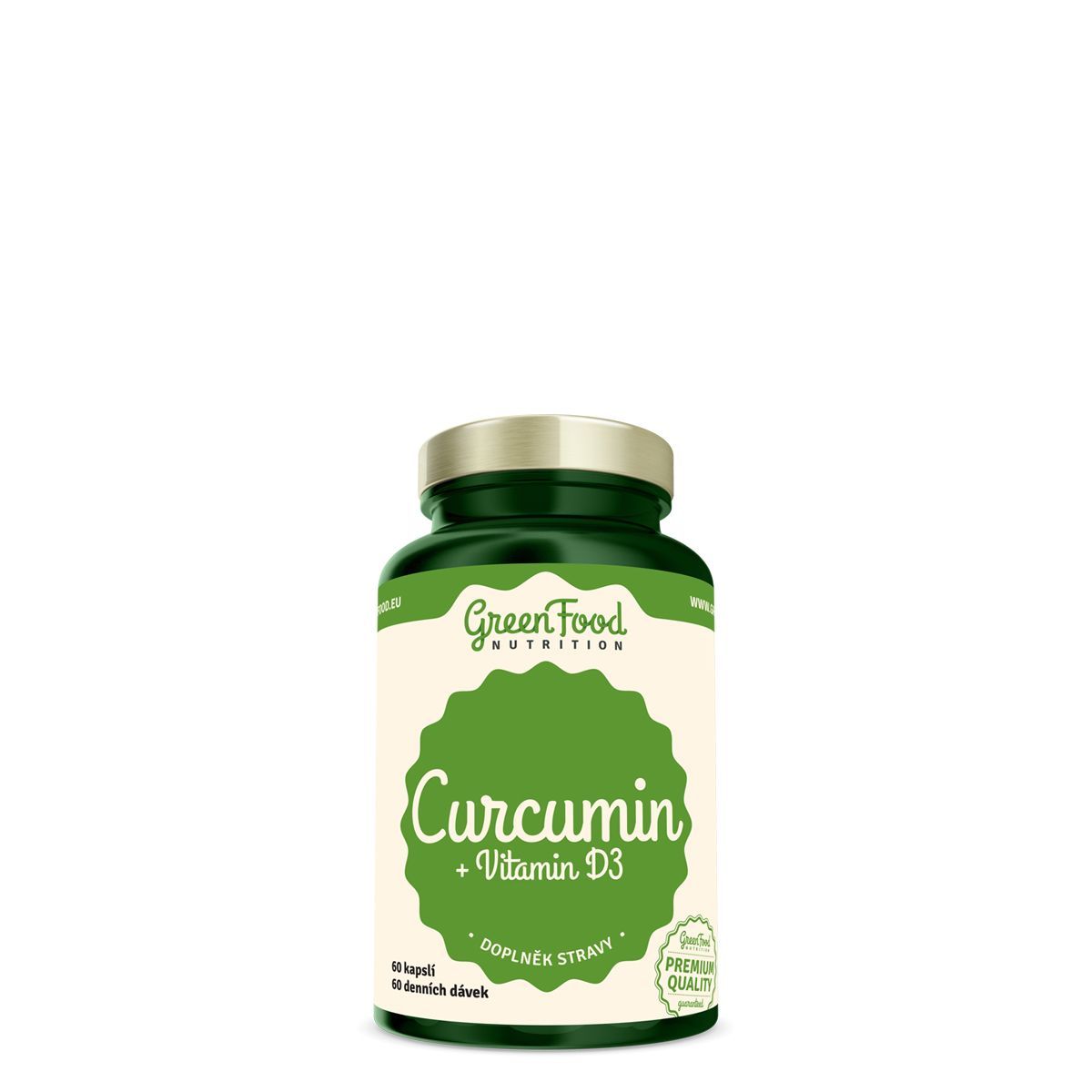 GREENFOOD NUTRITION - CURCUMIN + VITAMIN D3 - KURKUMA KIVONAT D3 ÉS C-VITAMINOKKAL - 60 KAPSZULA