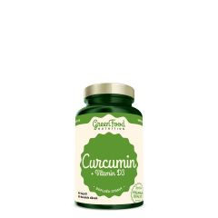 GREENFOOD NUTRITION - CURCUMIN + VITAMIN D3 - KURKUMA KIVONAT D3 ÉS C-VITAMINOKKAL - 60 KAPSZULA