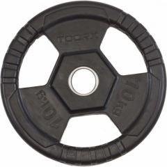 TOORX FITNESS - OLYMPIC RUBBER WEIGHT PLATE - GUMÍROZOTT OLIMPIAI SÚLYTÁRCSA - 10 KG