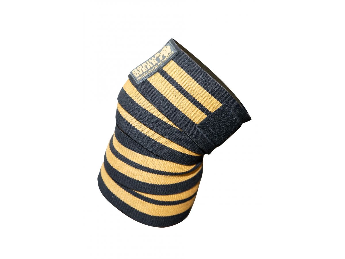 GORILLA WEAR - KNEE WRAPS - TÉRDBANDÁZS - FEKETE/ARANY - 200 CM