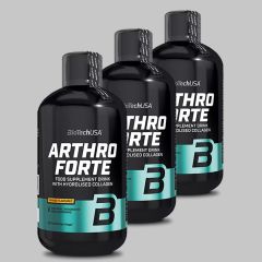 BioTech USA - ARTHRO FORTE LIQUID FOLYÉKONY ÍZÜLETVÉDŐ KOMPLEX + KOLLAGÉN  - 3 x 500 ML