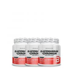 BioTech USA - GLUCOMANNAN + CHROMIUM - ÉTREND-KIEGÉSZÍTŐ ITALPOR - 3 X 225 G