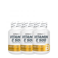 BioTech USA - VITAMIN C 500 RÁGÓTABLETTA - 3 X 120 TABLETTA