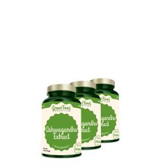 GREENFOOD NUTRITION - ASHWAGANDHA EXTRACT 500 MG - ULTRAKONCENTRÁLT INDIAI GINZENG GYÖKÉR KIVONAT -3x90 KAPSZULA
