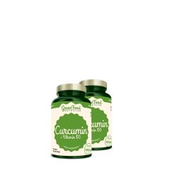 GREENFOOD NUTRITION - CURCUMIN + VITAMIN D3 - KURKUMA KIVONAT D3 ÉS C-VITAMINOKKAL - 2x60 KAPSZULA