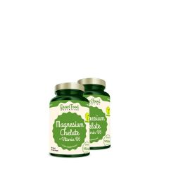 GREENFOOD NUTRITION - MAGNESIUM CHELATE - MAGAS BIOHASZNOSULÁSÚ KELÁTKÖTÉSŰ MAGNÉZIUM B6-VITAMINNAL - 2x90 KAPSZULA