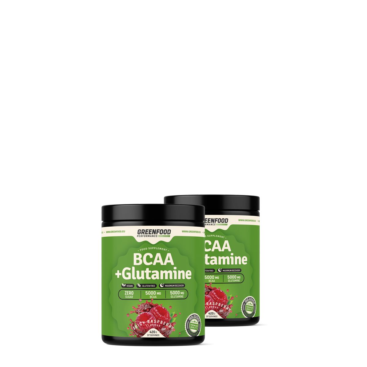 GREENFOOD PERFORMANCE - BCAA + GLUTAMINE - ELÁGAZÓ LÁNCÚ AMINOSAVAK GLUTAMINNAL - 2x420 G
