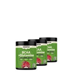 GREENFOOD PERFORMANCE - BCAA + GLUTAMINE - ELÁGAZÓ LÁNCÚ AMINOSAVAK GLUTAMINNAL - 3x420 G