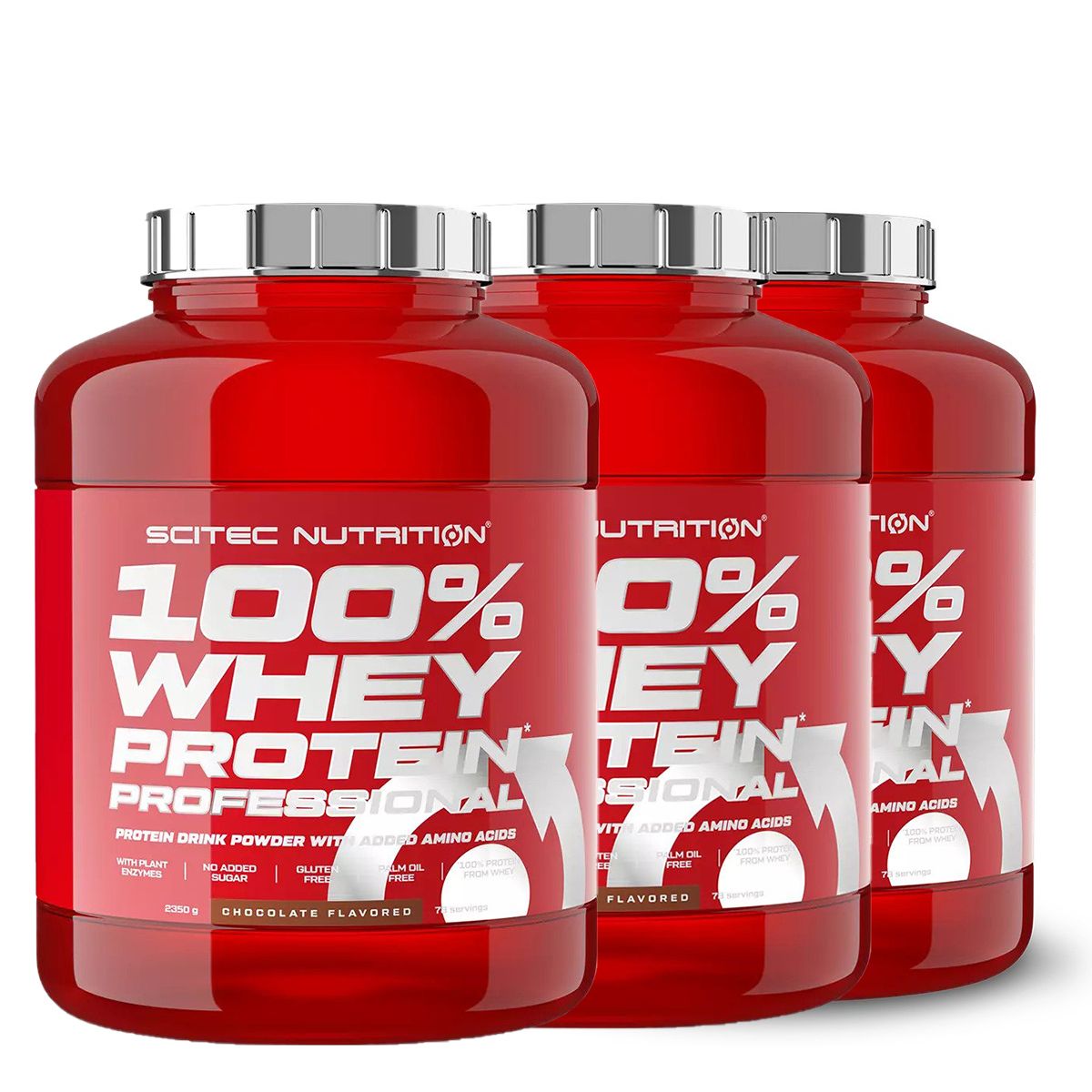 SCITEC NUTRITION - 100% WHEY PROTEIN PROFESSIONAL PROTEIN DRINK - 3 x 2350 G