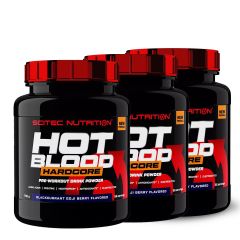 SCITEC NUTRITION - HOT BLOOD HARDCORE - COMPLEX PRE-WORKOUT STIMULANT - 3 x 700 G