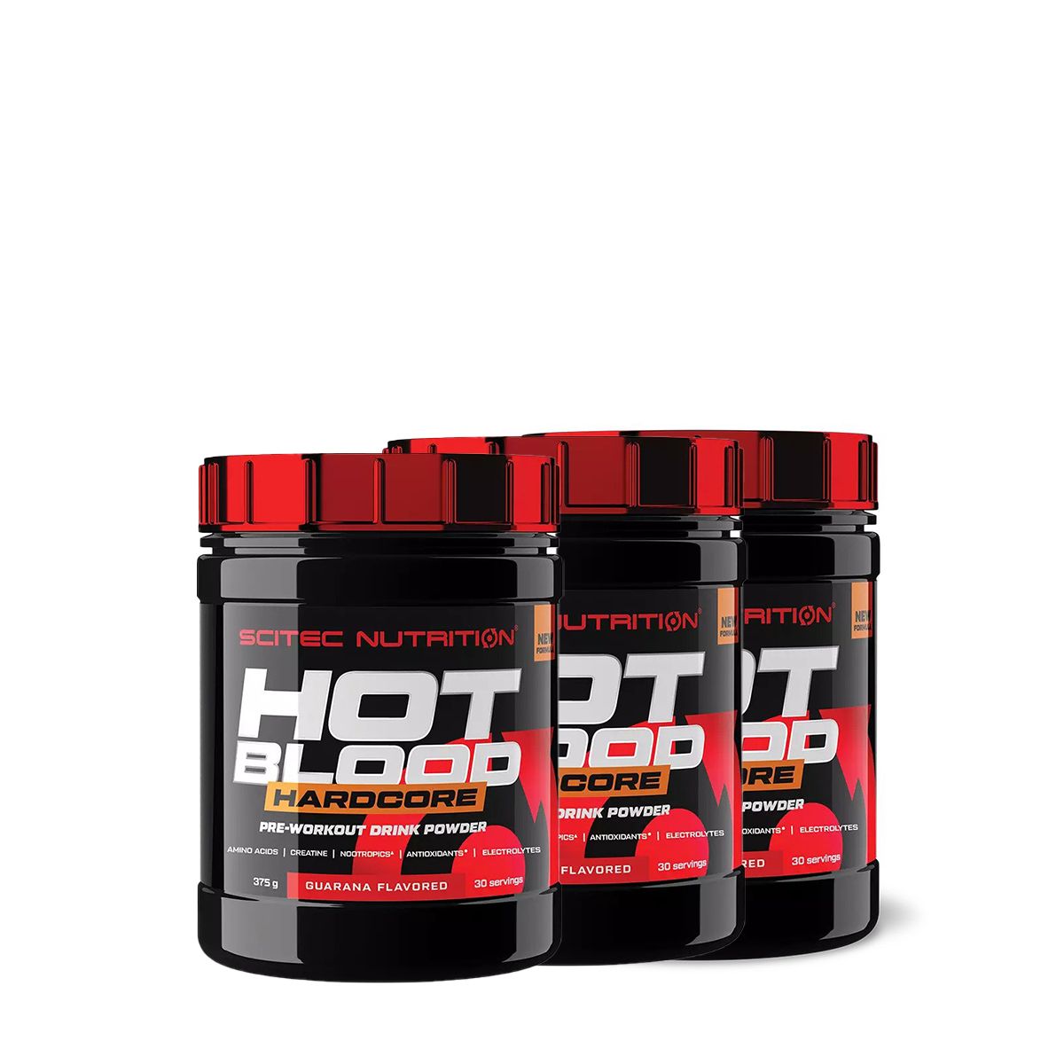 SCITEC NUTRITION - HOT BLOOD HARDCORE - COMPLEX PRE-WORKOUT STIMULANT - 3 x 375 G