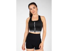 GORILLA WEAR - MESA ZIP FRONT CROP TOP - BLACK - FEKETE