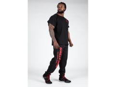  GORILLA WEAR - AUGUSTINE OLD SCHOOL WORKOUT TOP - BLACK/RED - FÉRFI PÓLÓ - FEKETE/PIROS