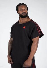 GORILLA WEAR - BUFFALO OLD SCHOOL WORKOUT TOP - BLACK/RED - FÉRFI PÓLÓ - FEKETE/PIROS