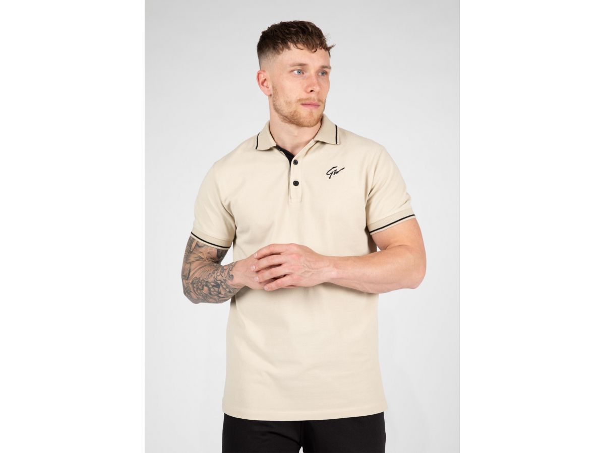 GORILLA WEAR - DELANO POLO - BEIGE/BLACK - DELANO PÓLÓ - BÉZS/FEKETE