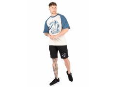 GORILLA WEAR - LOGAN OVERSIZED T-SHIRT - BEIGE/BLUE - FÉRFI PÓLÓ - BÉZS/KÉK