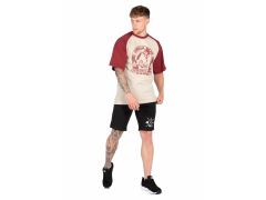 GORILLA WEAR - LOGAN OVERSIZED T-SHIRT - BEIGE/RED - FÉRFI PÓLÓ - BÉZS/PIROS