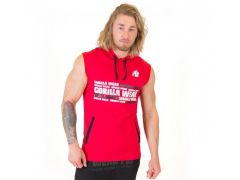  GORILLA WEAR - MELBOURNE S/L HOODED T-SHIRT - RED - FÉRFI PÓLÓ - PIROS