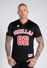  GORILLA WEAR - SAN MATEO JERSEY T-SHIRT - BLACK/RED - FÉRFI PÓLÓ - FEKETE/PIROS