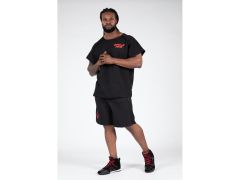 GORILLA WEAR - AUGUSTINE OLD SCHOOL SHORTS - BLACK/RED- FÉRFI RÖVIDNADRÁG - FEKETE/PIROS