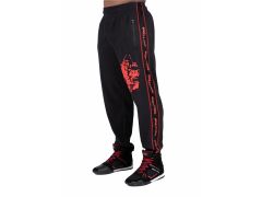 GORILLA WEAR - BUFFALO OLD SCHOOL WORKOUT PANTS - BLACK/RED - FÉRFI NADRÁG - FEKETE/PIROS
