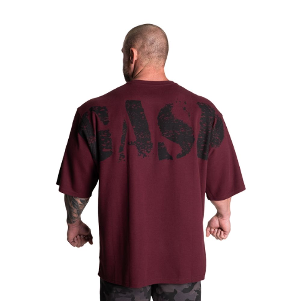 GASP INC - IRON THERMAL TEE - FÉRFI PÓLÓ - BORDÓ