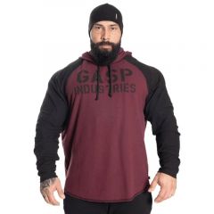 GASP INC - LONG SLEEVE THERMAL HOODIE - FÉRFI KAPUCNIS PULÓVER - BORDÓ