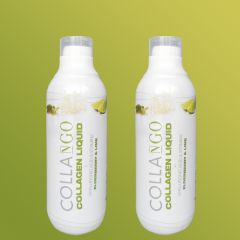 COLLANGO - COLLAGEN LIQUID 10.000 MG + HYALURONIC ACID - NAGYDÓZISÚ FOLYÉKONY KOLLAGÉN FORMULA HIALURONSAVVAL, C-VITAMINNAL ÉS B-VITAMINOKKAL - 2 x 500 ML, BODZA-LIME