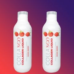 COLLANGO - COLLAGEN LIQUID 10.000 MG + HYALURONIC ACID - NAGYDÓZISÚ FOLYÉKONY KOLLAGÉN FORMULA HIALURONSAVVAL, C-VITAMINNAL ÉS B-VITAMINOKKAL - 2 x 500 ML, ERDEI SZAMÓCA