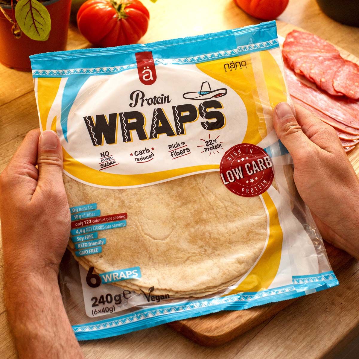 NANOSUPPS - PROTEIN WRAP -EMELT FEHÉRJE TARTALMÚ TORTILLA - 240 G