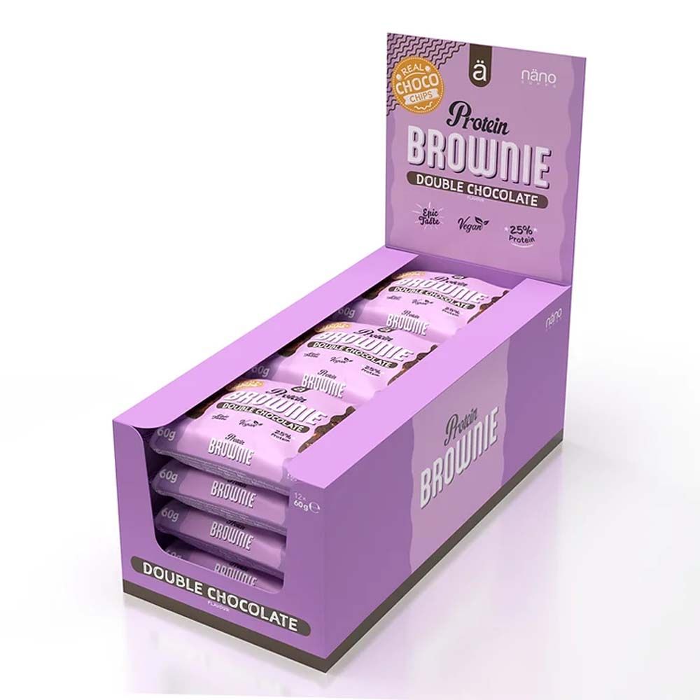 NANOSUPPS - PROTEIN BROWNIE - EMELT PROTEIN TARTALMÚ SÜTEMÉNY - 12 X 60G 