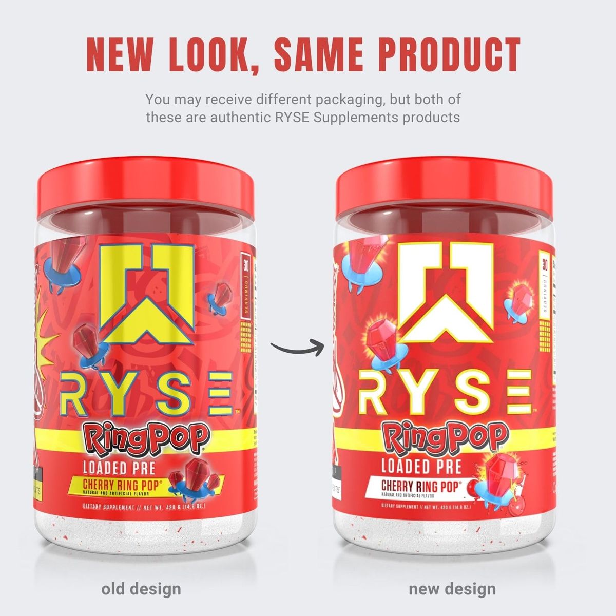 RYSE - LOADED PRE - 420 G - RING POP® CHERRY