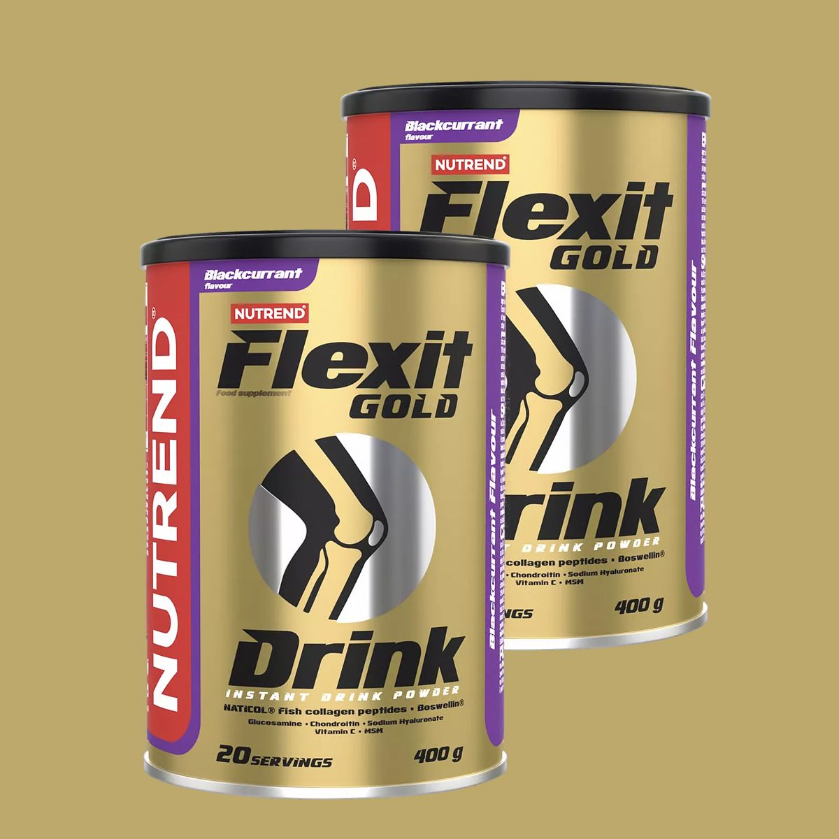 NUTREND - FLEXIT GOLD DRINK - PRÉMIUM TÖBBKOMPONENSŰ ÍZÜLETI TÁMOGATÁS - 2 x 400 G