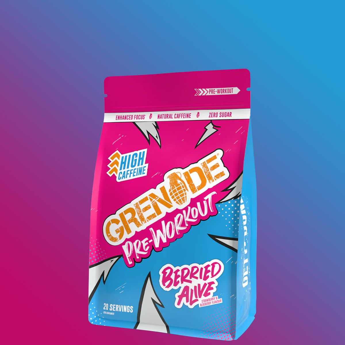 GRENADE - PRE-WORKOUT - ENHANCED FOCUS, NATURAL CAFFEINE, ZERO SUGAR - 330 G - BERRIED ALIVE