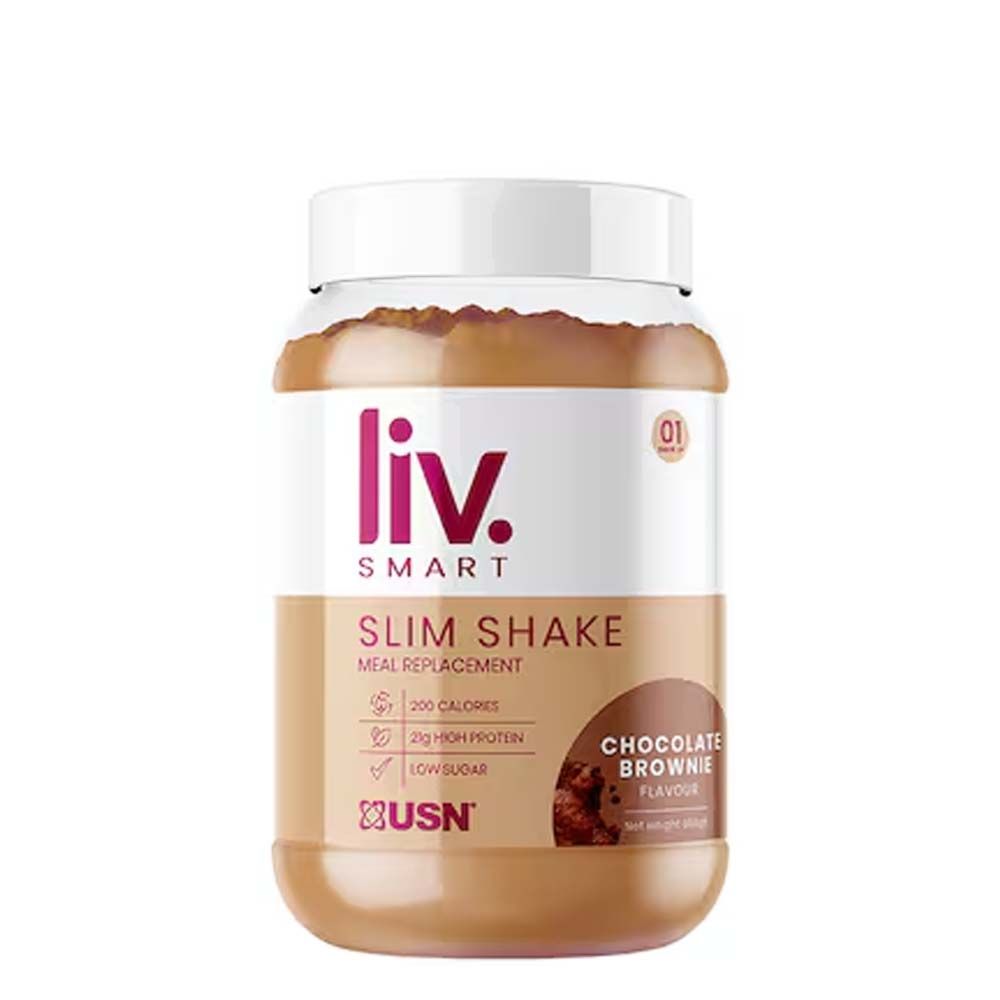 USN - LIV.SMART -  SLIM SHAKE MEAL REPLACEMENT - ÉTKEZÉSHELYETTESÍTŐ ITALPOR TEJSAVÓ FEHÉRJÉVEL - 550 G - CSOKOLÁDÉS BROWNIE - EXP. 2024.09.